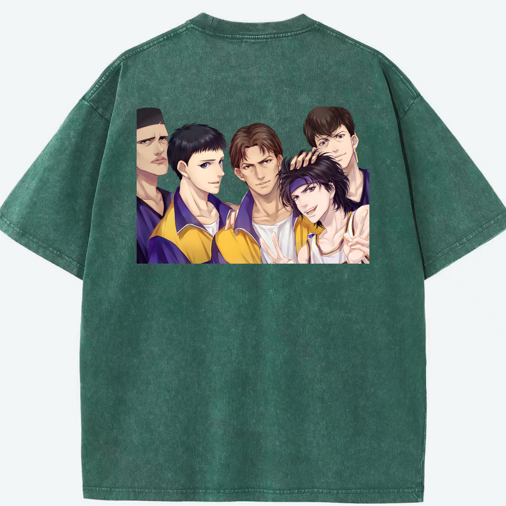 SLAM DUNK／スラムダンク 綿100% ヴィンテージ風 半袖Tシャツ（背面プリント）